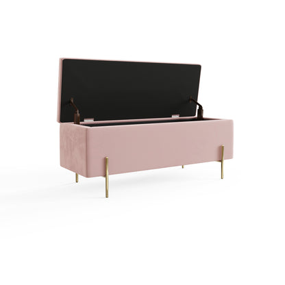 Mystica Ottoman Storage Bench Blush Pink