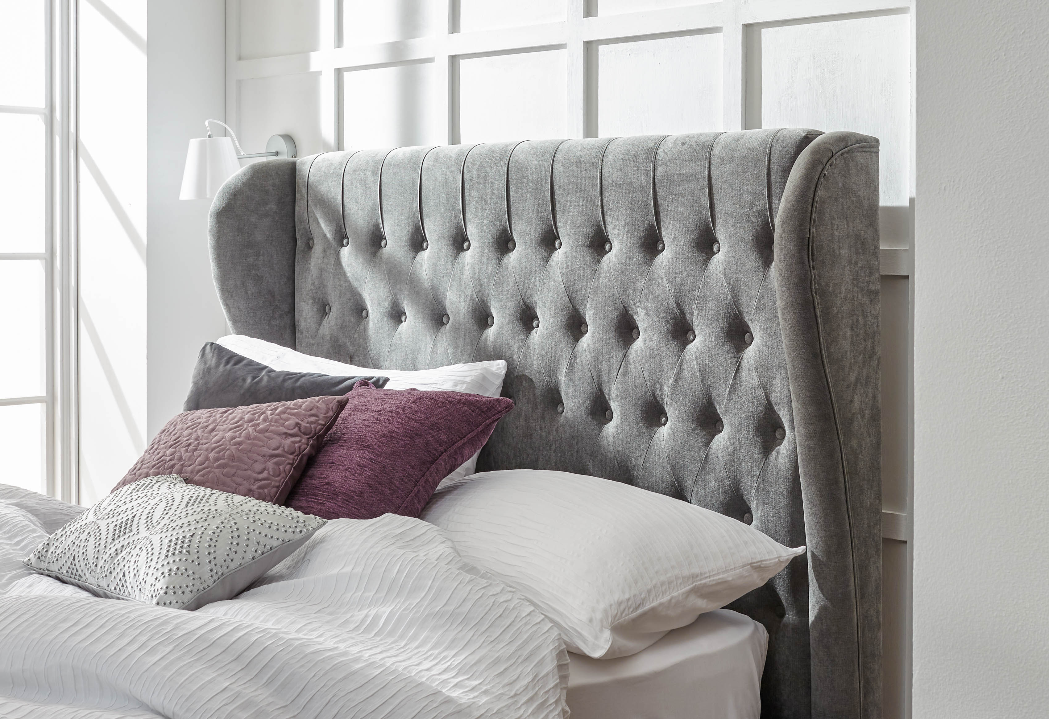 Dakota Ottoman Bed With Solid Base Grace Pewter
