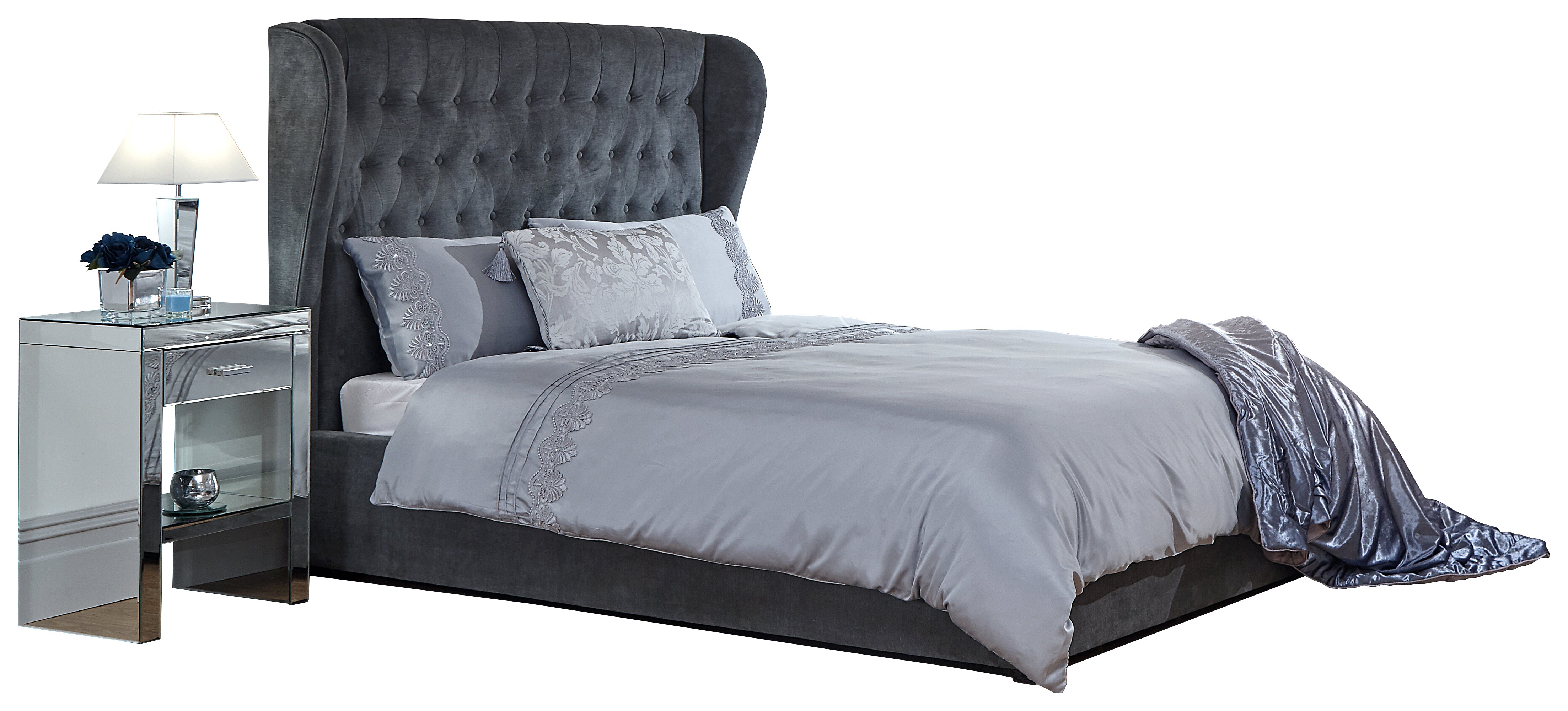 Dakota Ottoman Bed With Solid Base Grace Pewter