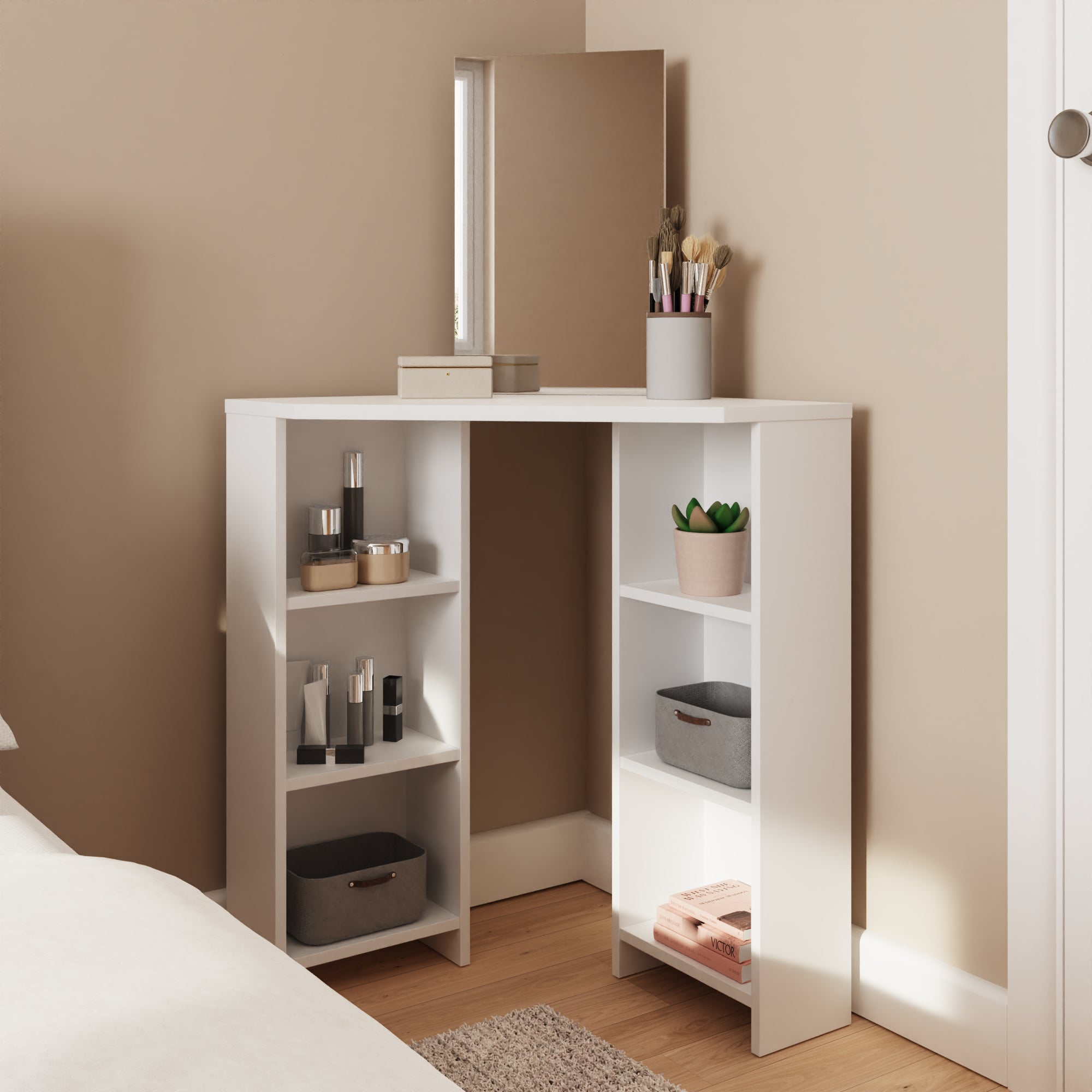 Frances Corner Dressing Table White