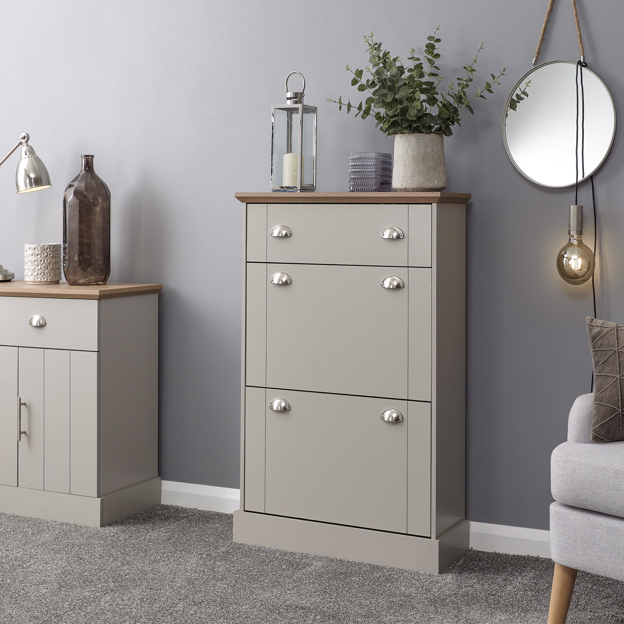 Kendal Deluxe Shoe Cabinet Grey