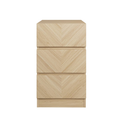 Catania 3 Drawer Bedside Table Euro Oak - Twin Pack