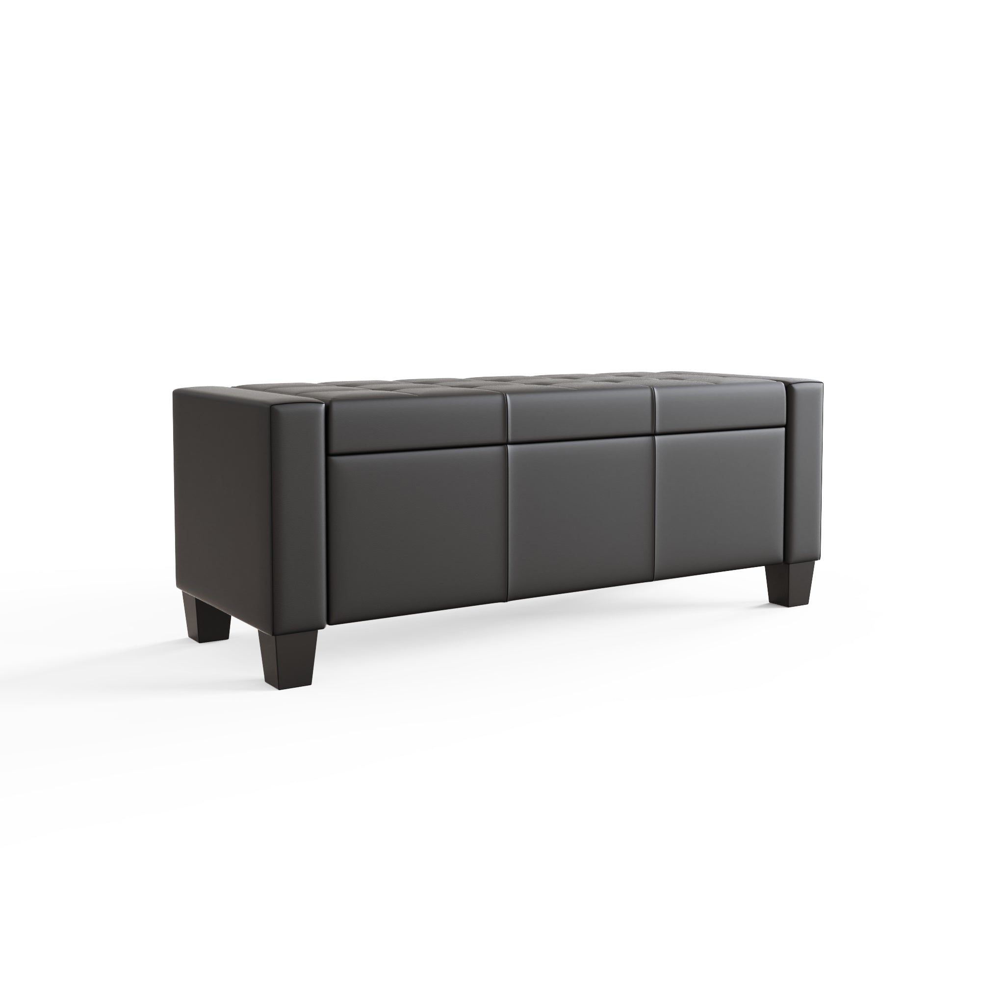 Verona Ottoman Bench Black  Pu