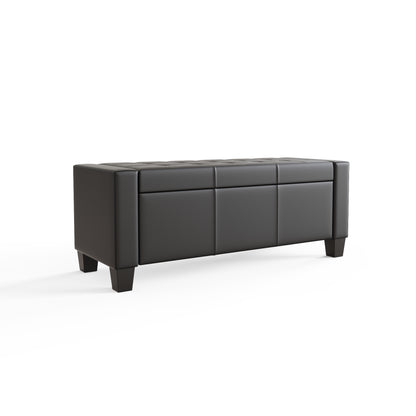 Verona Ottoman Bench Black  Pu