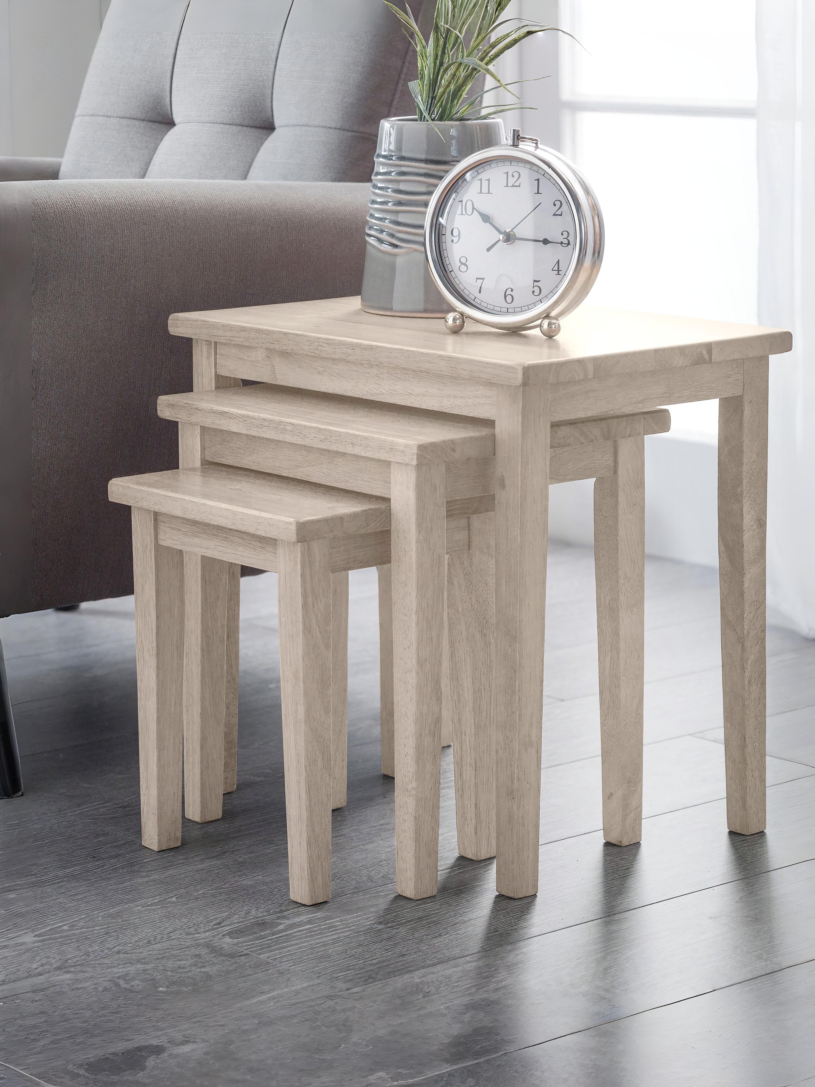 Cleo White Wash Nest of Tables