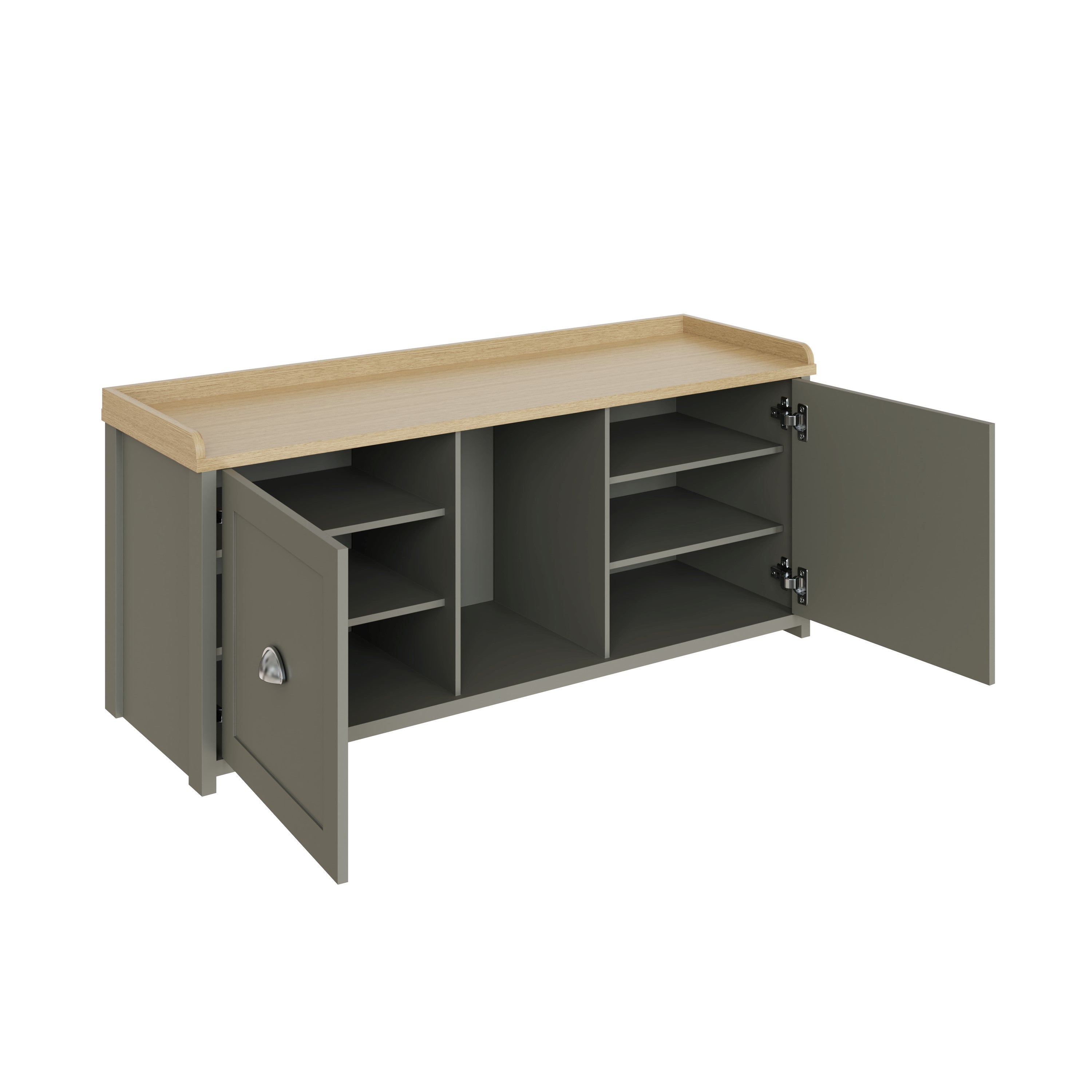 Lancaster 2 Door Shoe Bench Grey