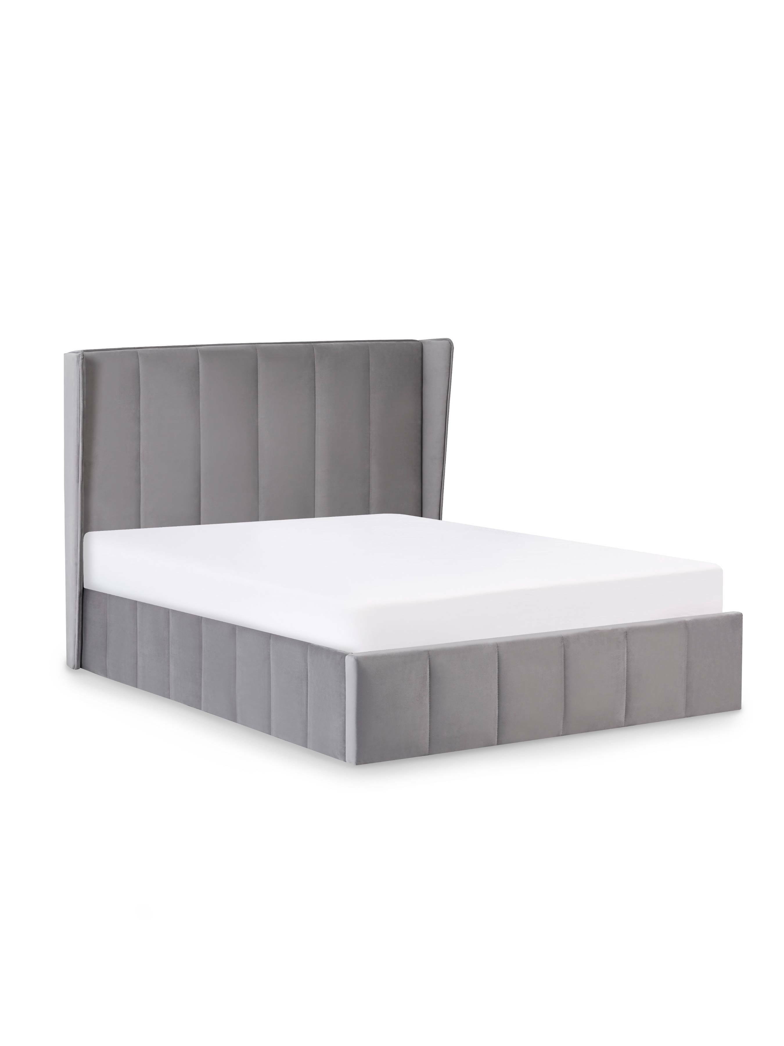 Katie Ottoman Storage Bed Frame - Grey Velvet