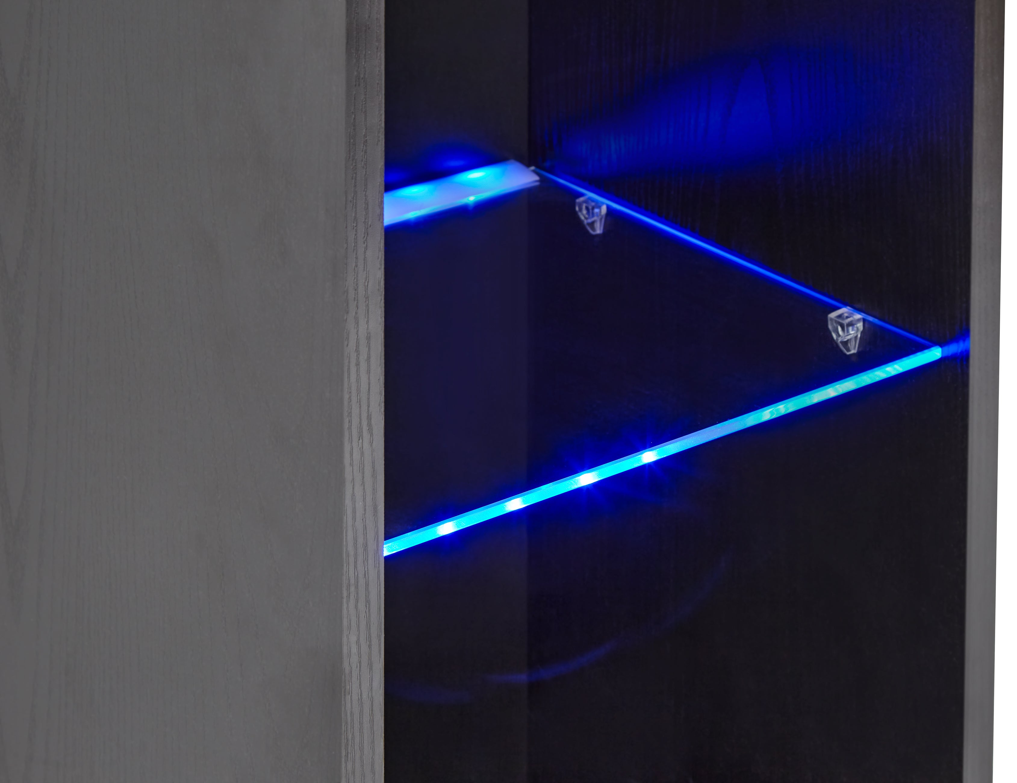 Galicia Tall Shelf Unit With Led Black