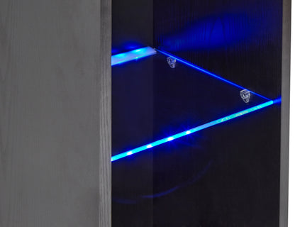 Galicia Tall Shelf Unit With Led Black