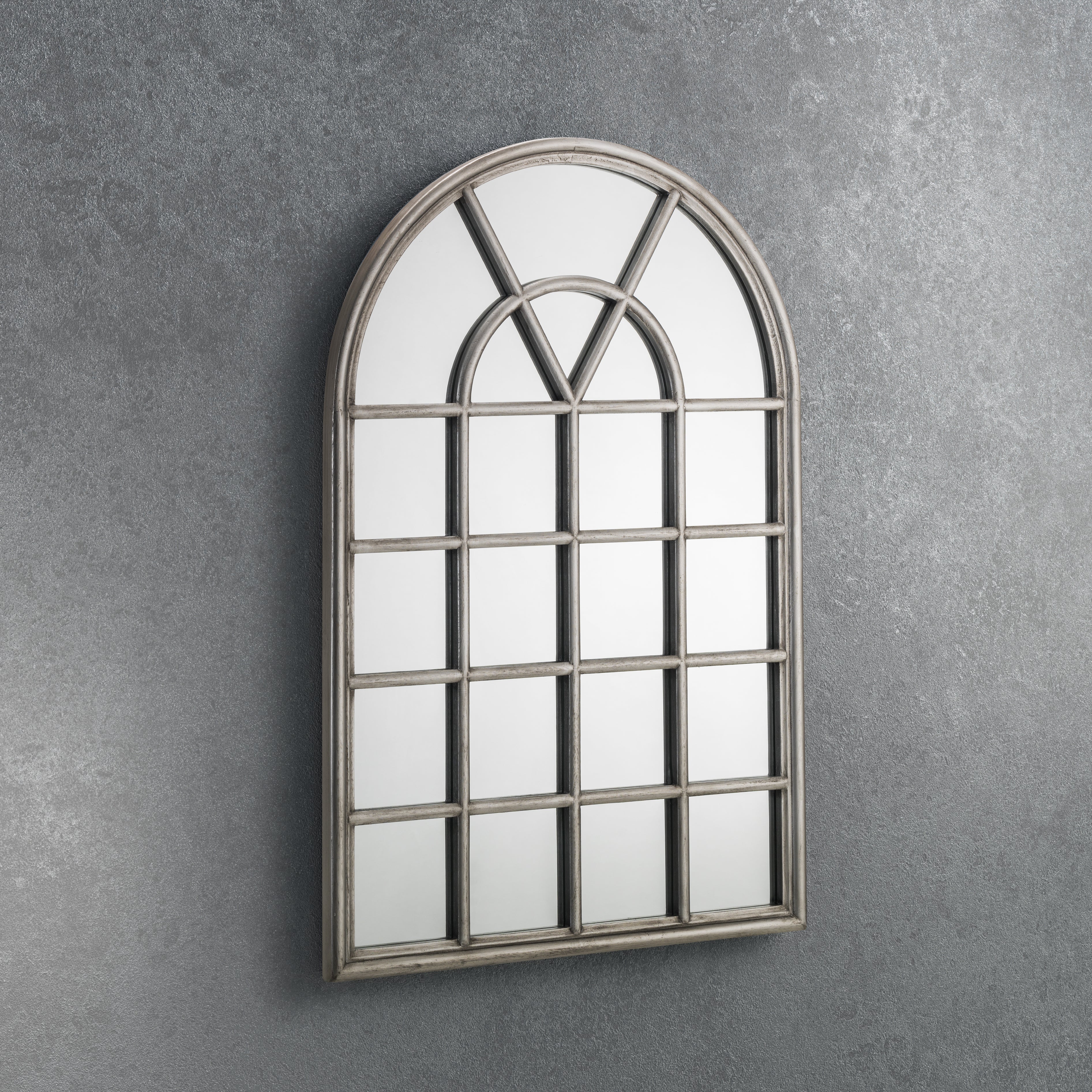 Opus Pewter Window Mirror