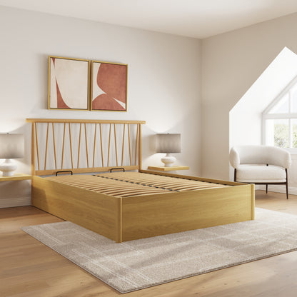 Fusum Spindle Ottoman Bed - Oak