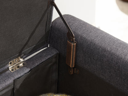 Verona Ottoman Bench Charcoal Grey Fabric
