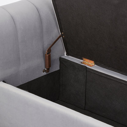 Pettine Ottoman Storage Bench Grey