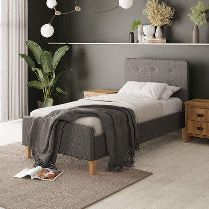 Ashbourne Fabric Upholstered Bed Grey