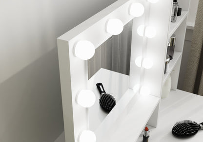 Eva Dressing Table With Stool White