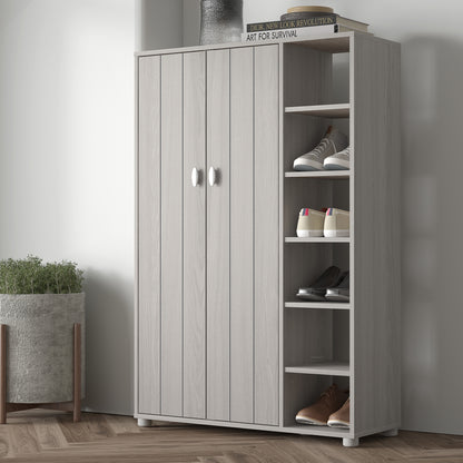 Bideford Tall Shoe Cabinet Warm Grey Oak