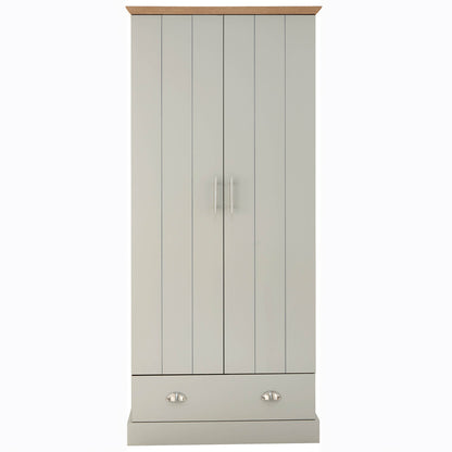 Kendal 2 Door 1 Drawer Wardrobe Grey