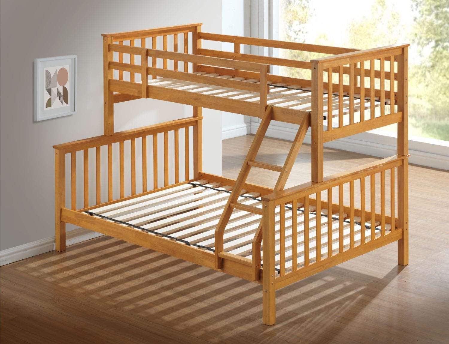 Artisan Bed Company Bunk Bed Charlotte 2 In 1 Beech Three Sleeper Bunk Bed