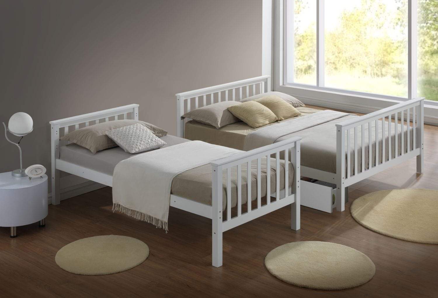 Artisan Bed Company Bunk Bed Charlotte 2 In 1 White Three Sleeper Bunk Bed