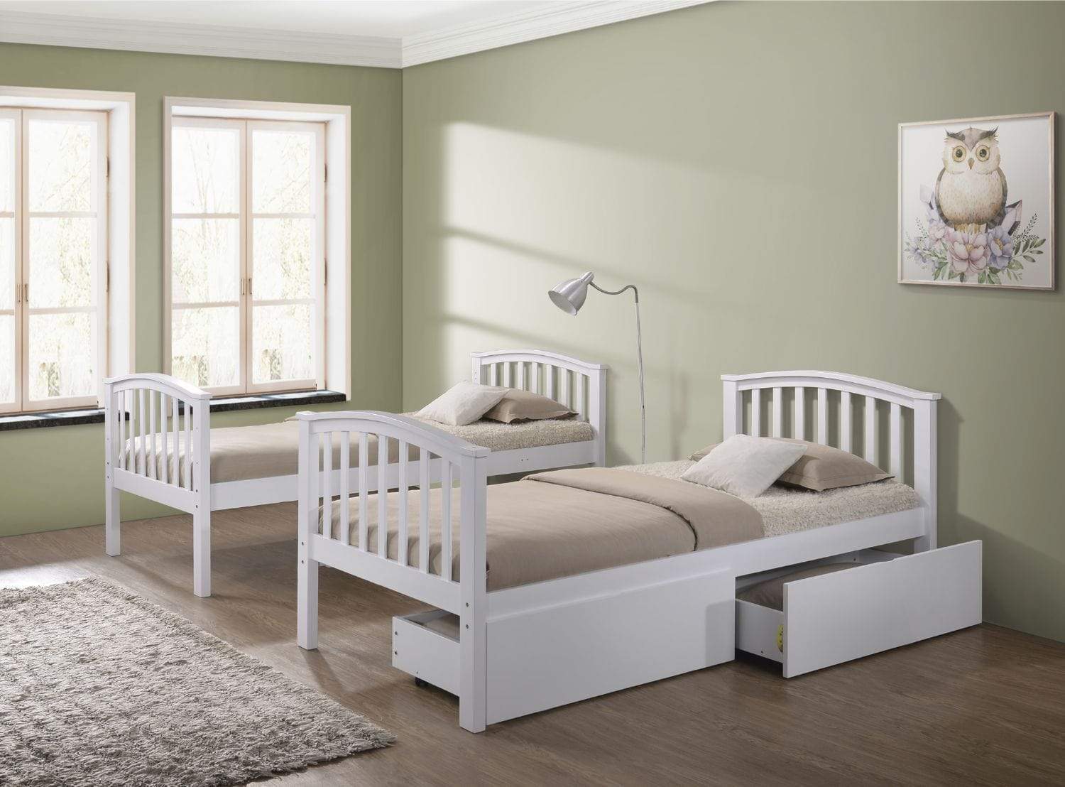 Artisan Bed Company Bunk Bed George 2 In 1 White Bunk Bed