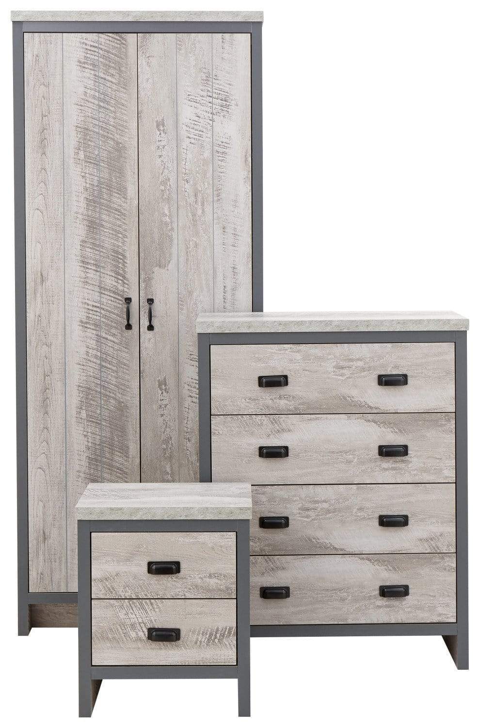 GFW Bedroom Set Boston 3 Piece Bedroom Set Grey Bed Kings