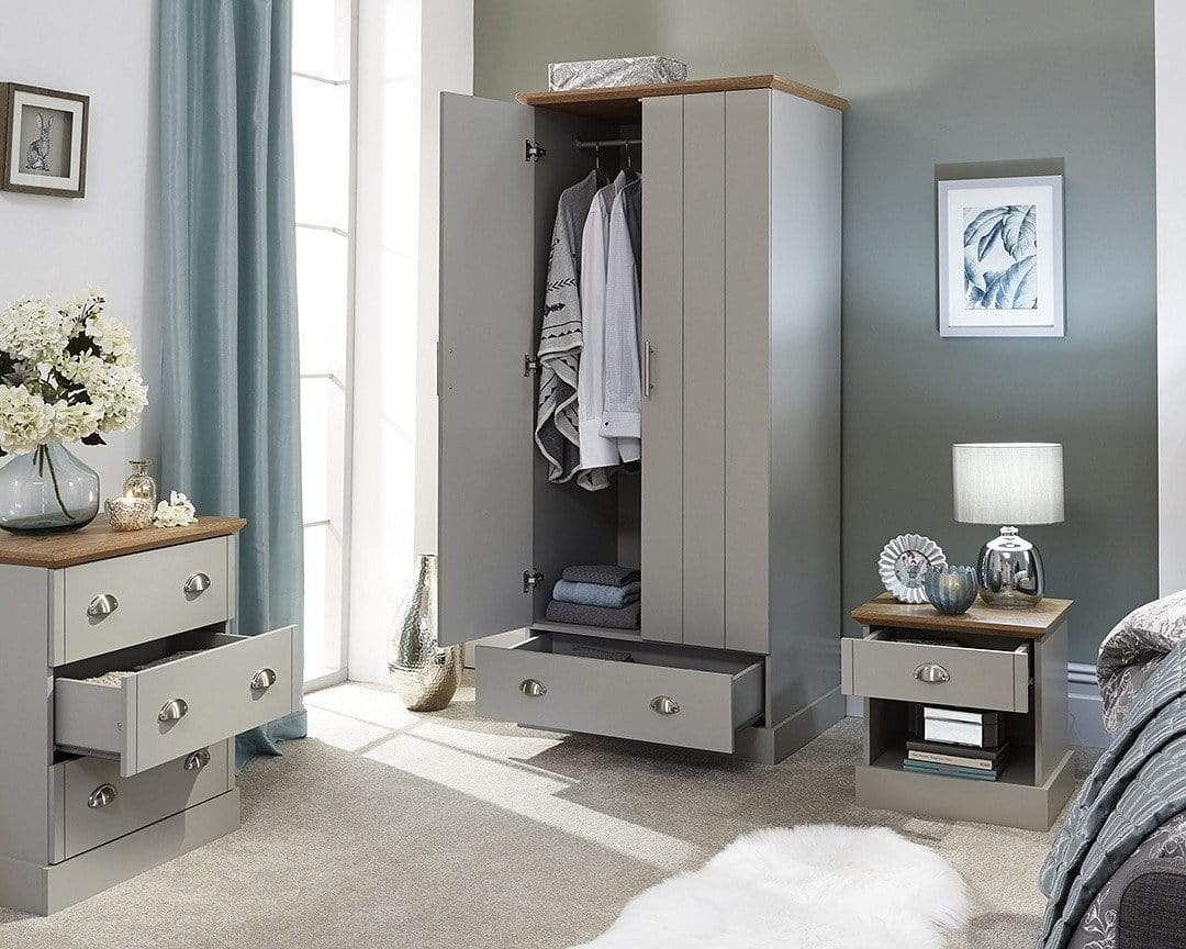 GFW Bedroom Set Kendal 3 Piece Bedroom Set - Grey Bed Kings