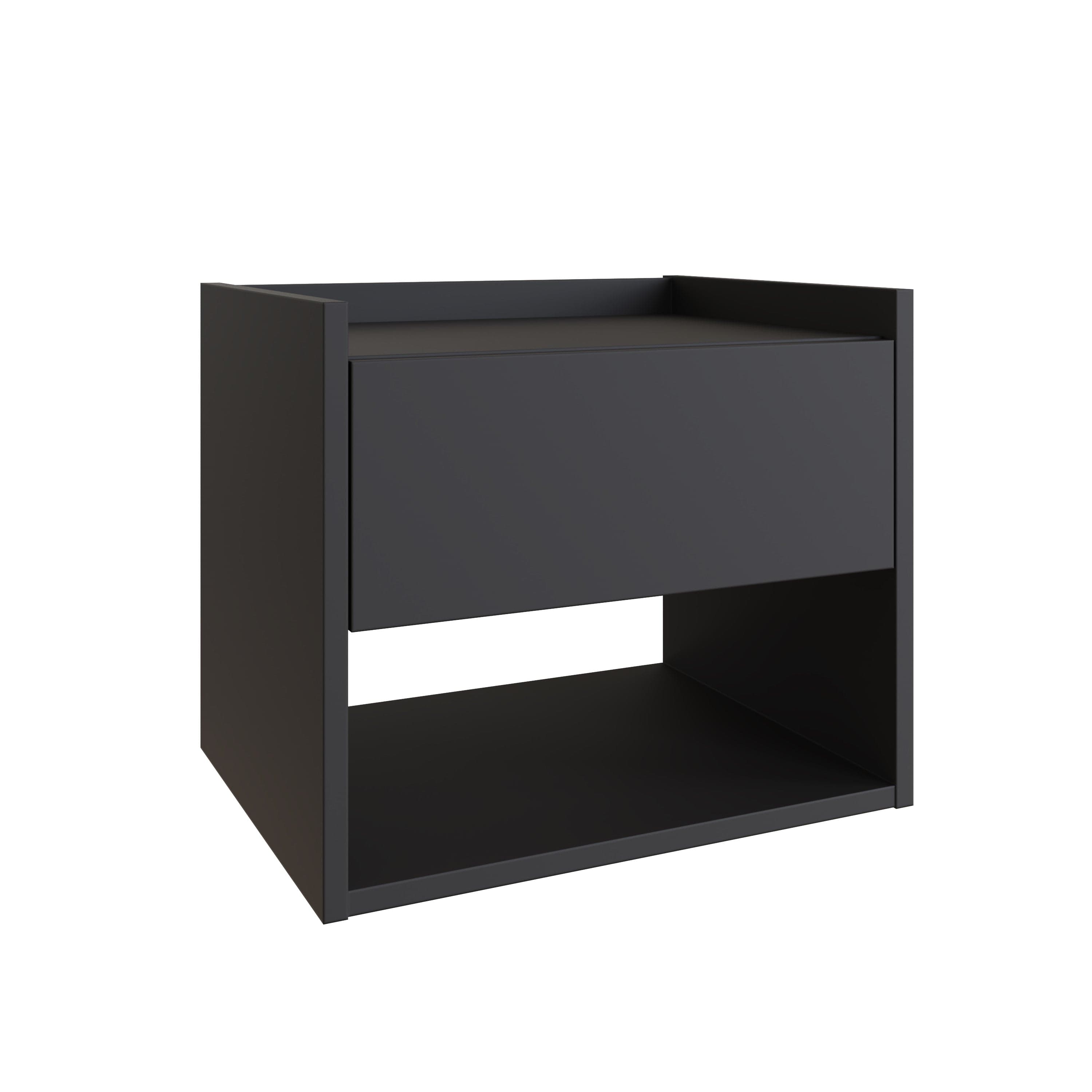 GFW Bedside Cabinet Harmony Wall Mounted Pair Of Bedside Tables Anthracite - GFW Bed Kings