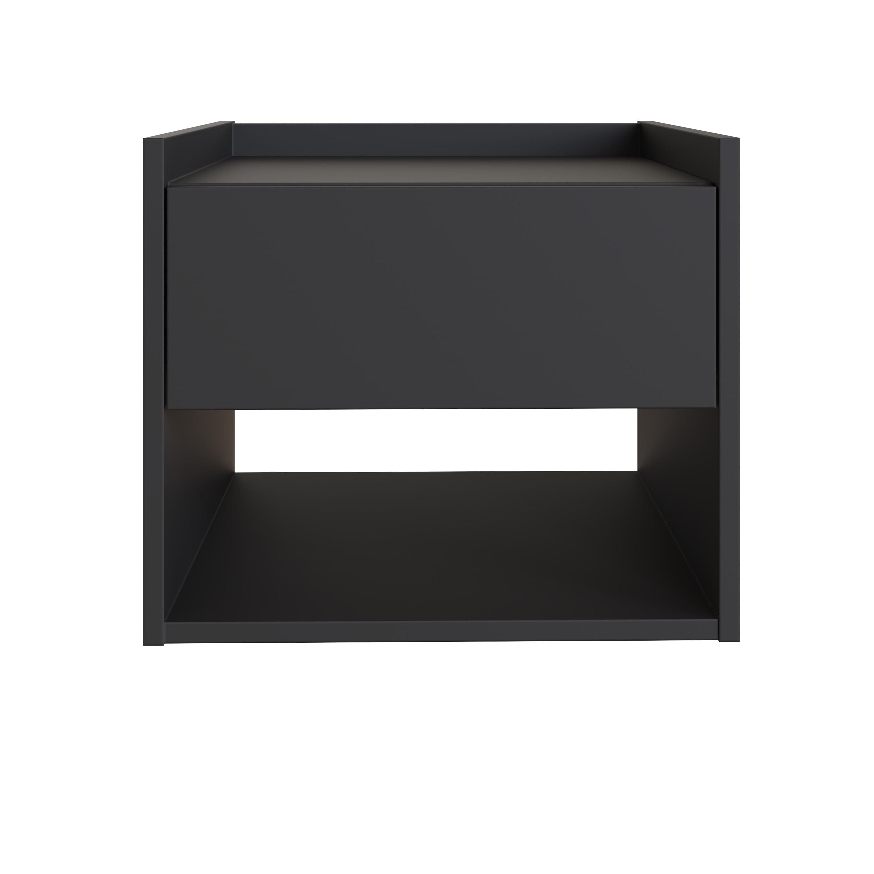 GFW Bedside Cabinet Harmony Wall Mounted Pair Of Bedside Tables Anthracite - GFW Bed Kings