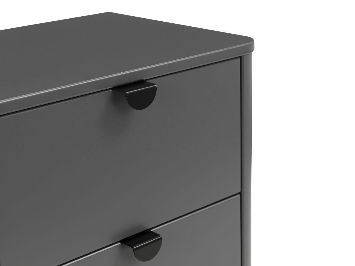 Julian Bowen Bedside Cabinet Chloe 2 Drawer Bedside - Storm Grey/Black Bed Kings