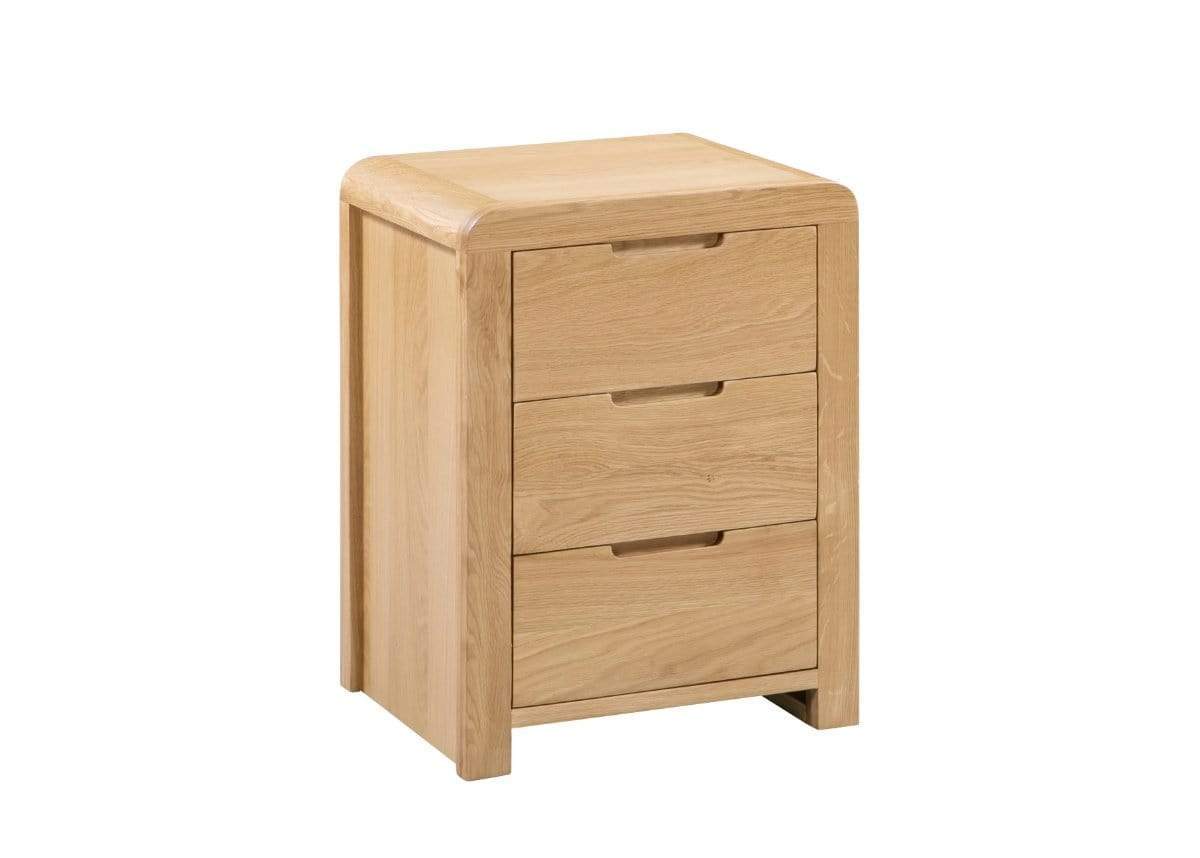 Julian Bowen Bedside Cabinet Curve 3 Drw Bedside Bed Kings