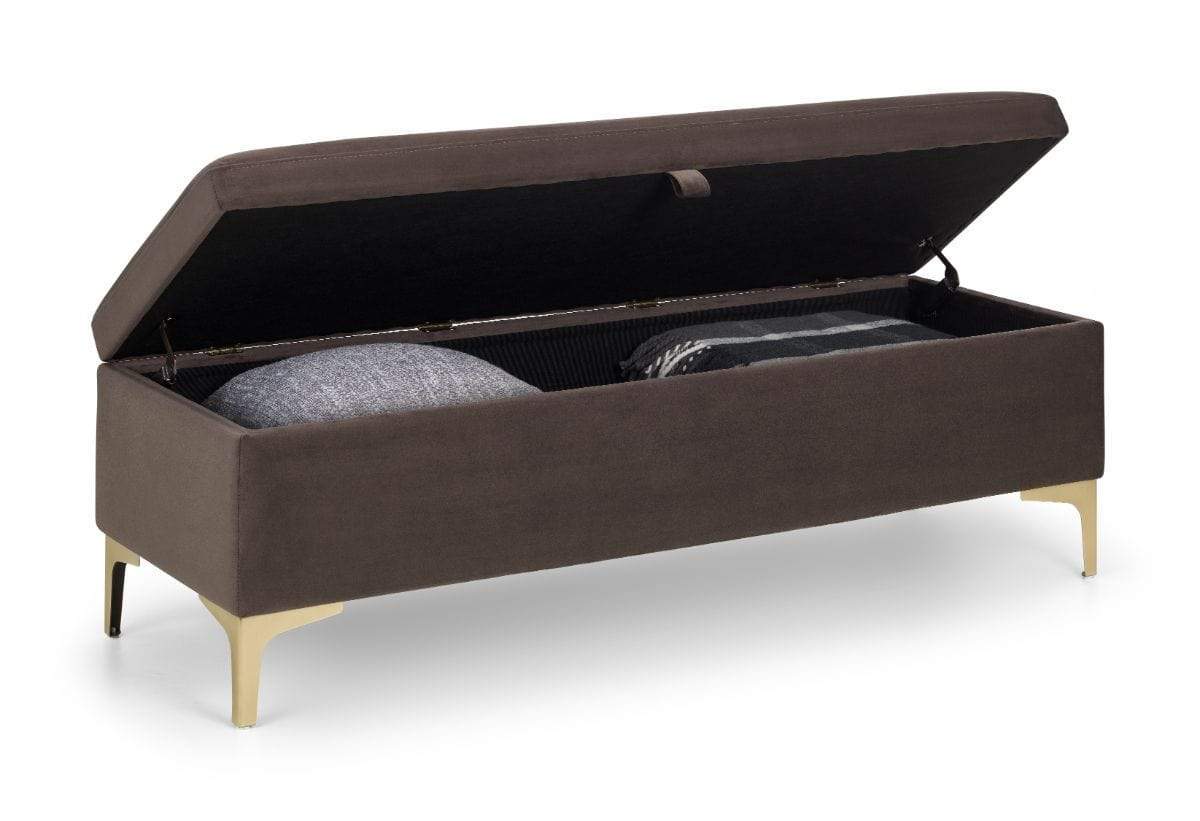 Julian Bowen Blanket Box Deco Blanket Box - Truffle/Gold Bed Kings