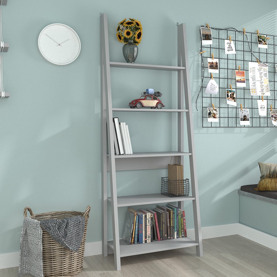 LPD Bookcase Tiva Ladder Bookcase Grey Bed Kings