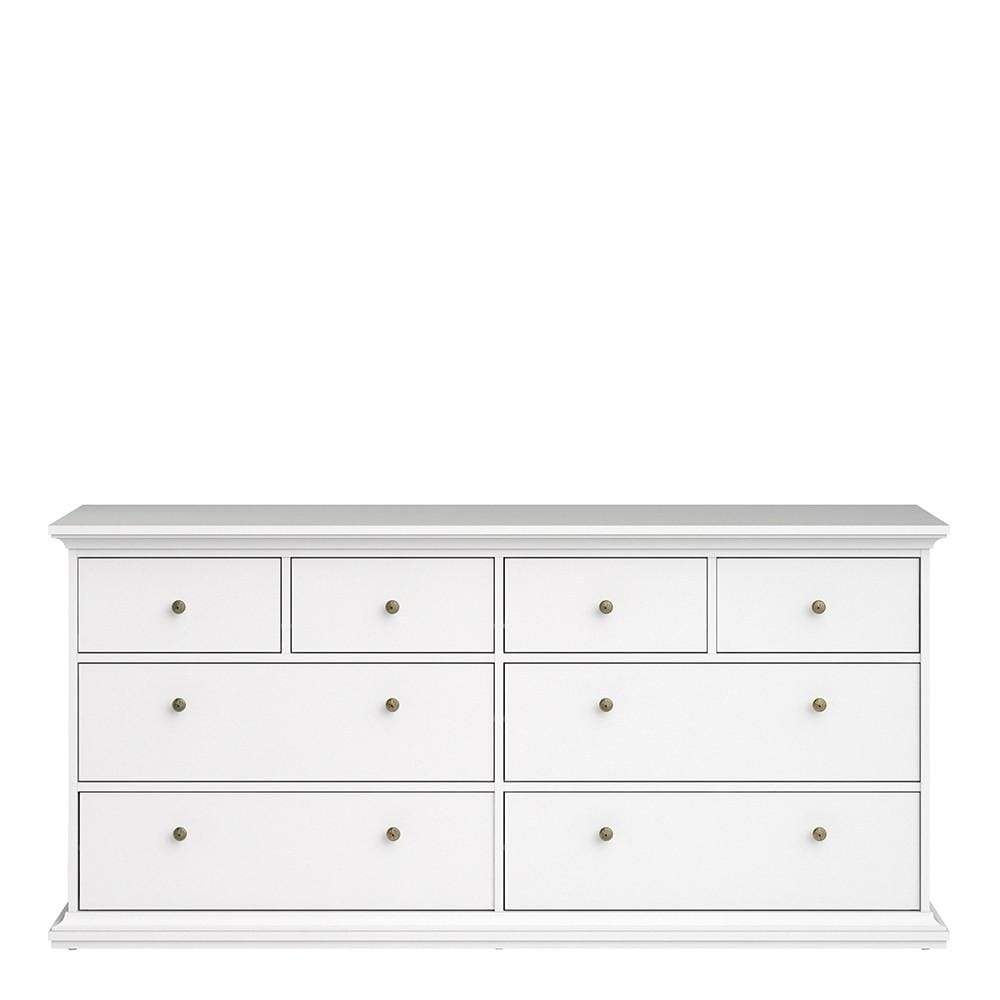 FTG Chest Of Drawers Paris Chest of 8 Drawers in White Bed Kings