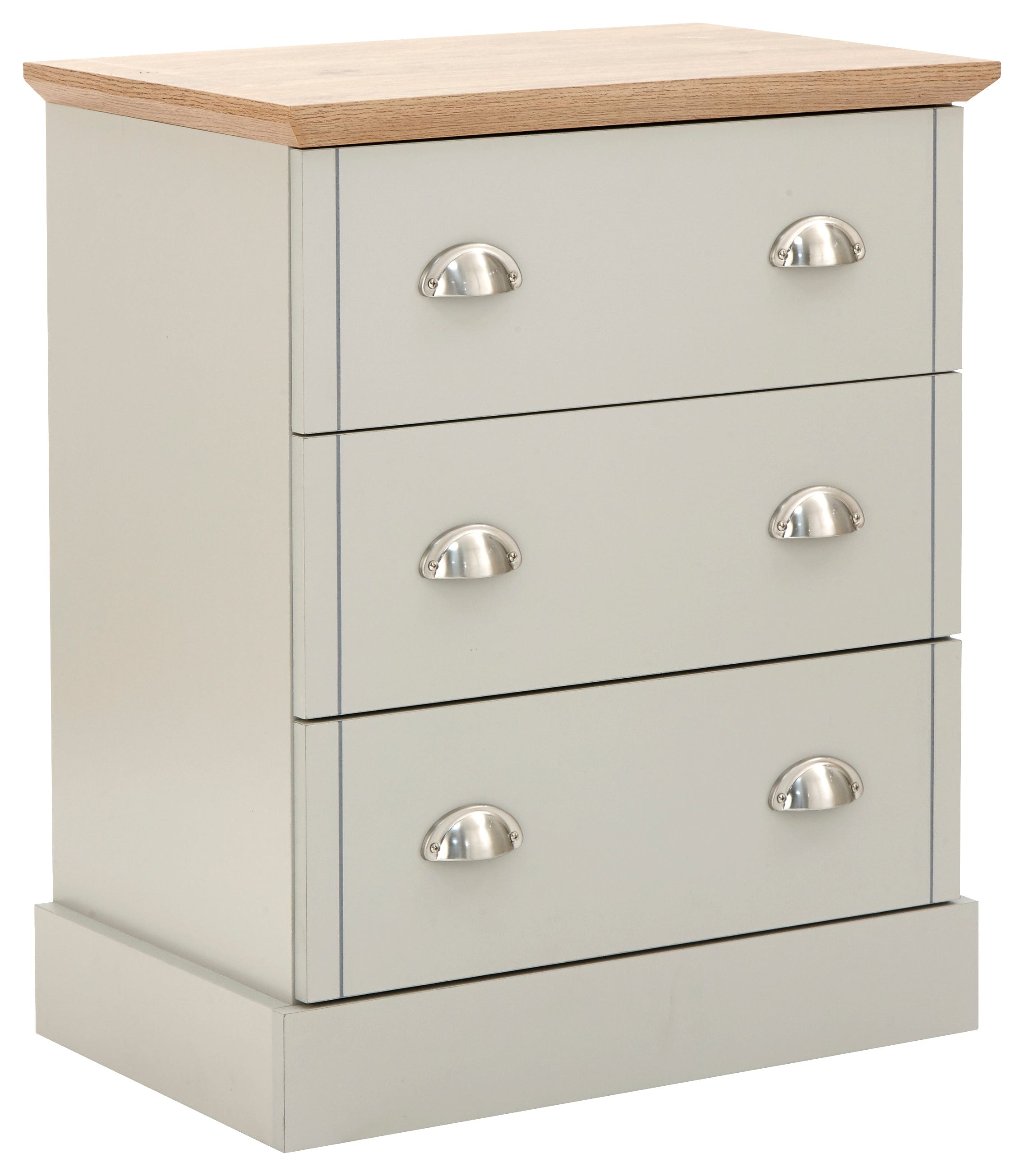 GFW Chest Of Drawers Kendal 3 Drawer Chest Grey Bed Kings