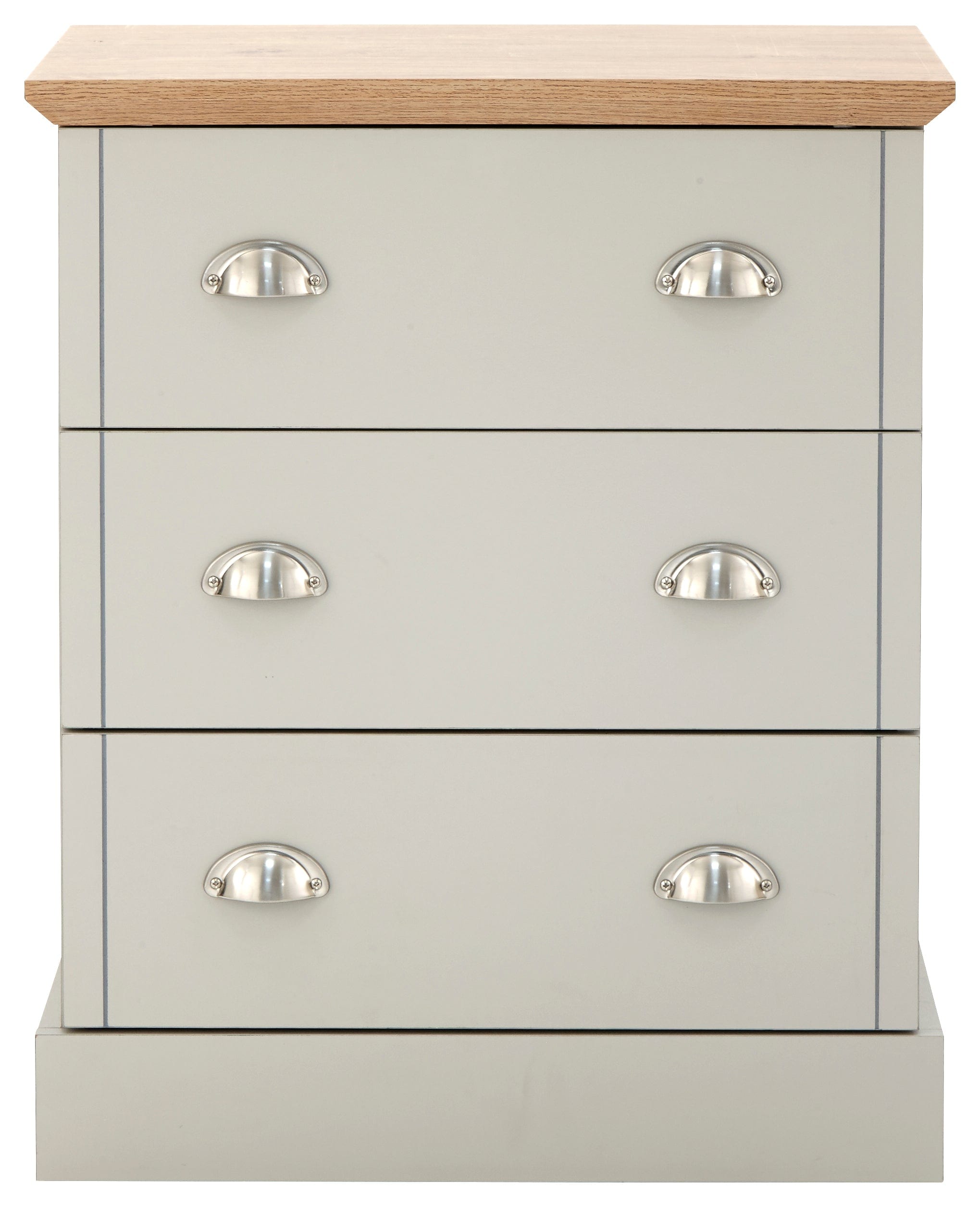 GFW Chest Of Drawers Kendal 3 Drawer Chest Grey Bed Kings