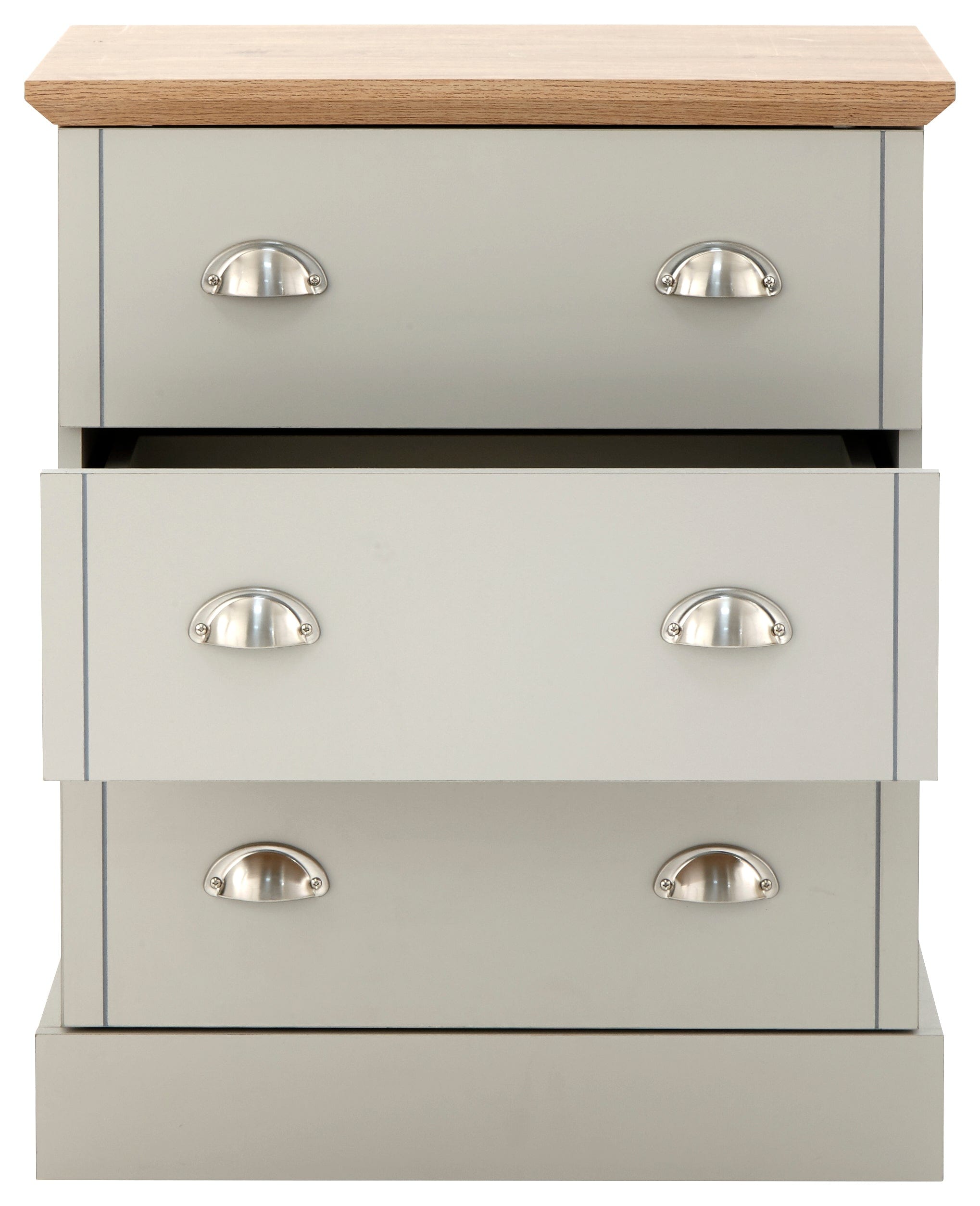 GFW Chest Of Drawers Kendal 3 Drawer Chest Grey Bed Kings