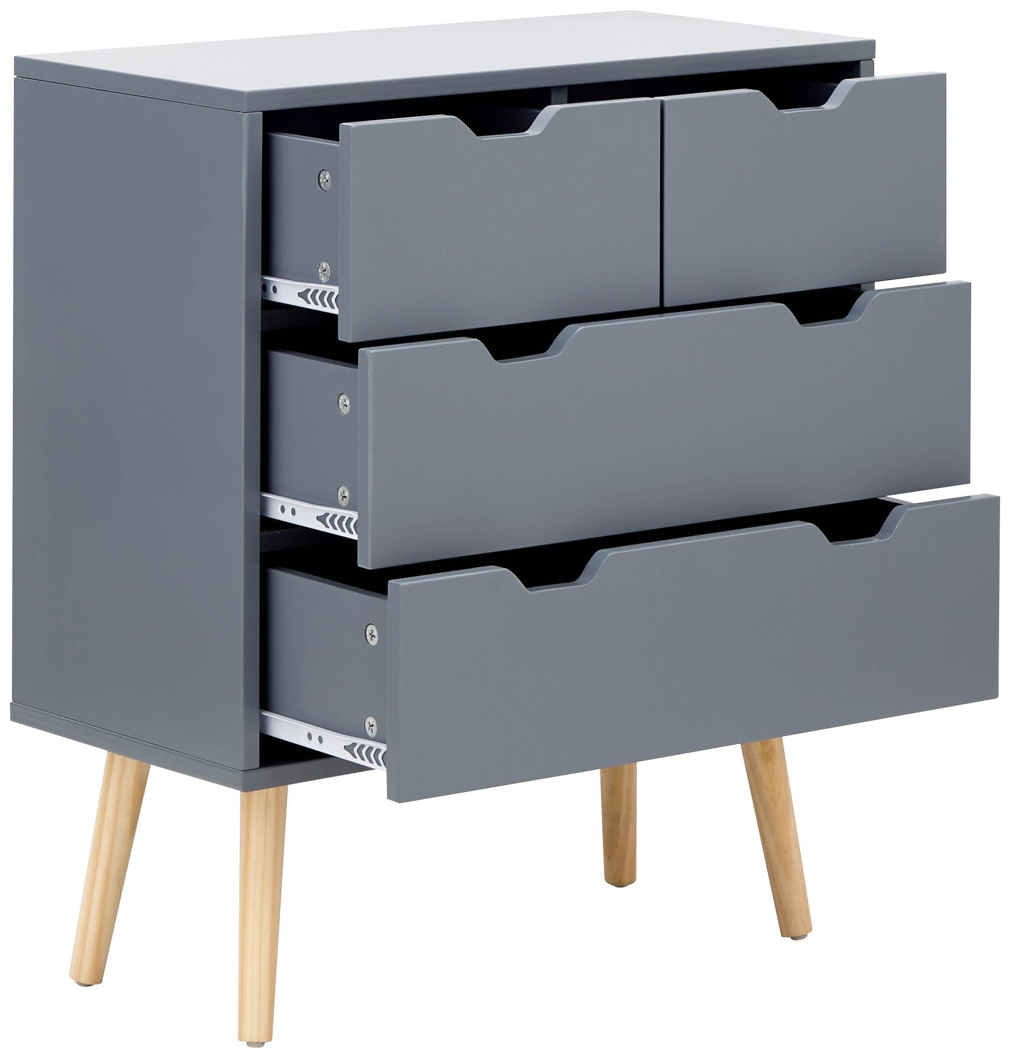 GFW Chest Of Drawers Nyborg 2+2 Drawer Chest Dark Grey Bed Kings