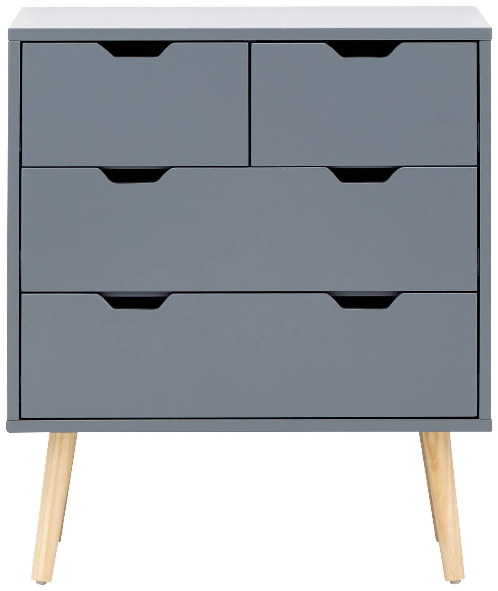 GFW Chest Of Drawers Nyborg 2+2 Drawer Chest Dark Grey Bed Kings