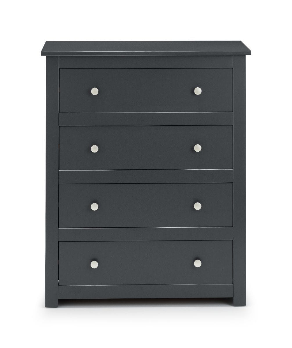 Julian Bowen Chest Of Drawers Radley 4 Drawer Chest - Anthracite Bed Kings