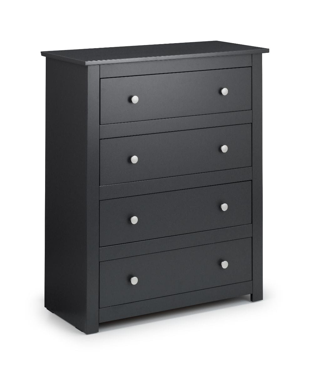 Julian Bowen Chest Of Drawers Radley 4 Drawer Chest - Anthracite Bed Kings