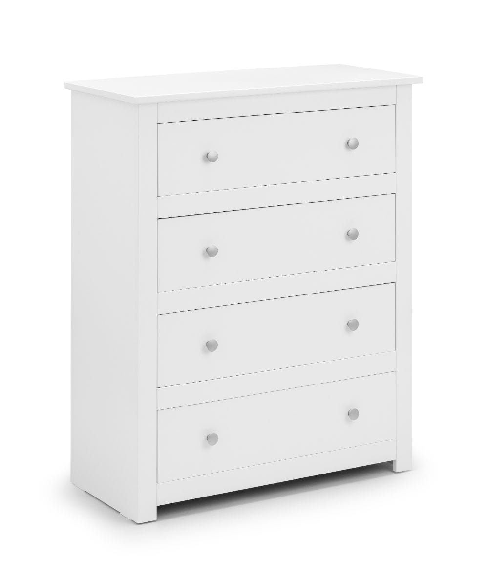 Julian Bowen Chest Of Drawers Radley 4 Drawer Chest - Surf White Bed Kings