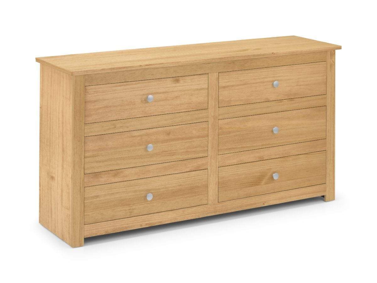 Julian Bowen Chest Of Drawers Radley 6 Drawer Chest - Waxed Pine Bed Kings