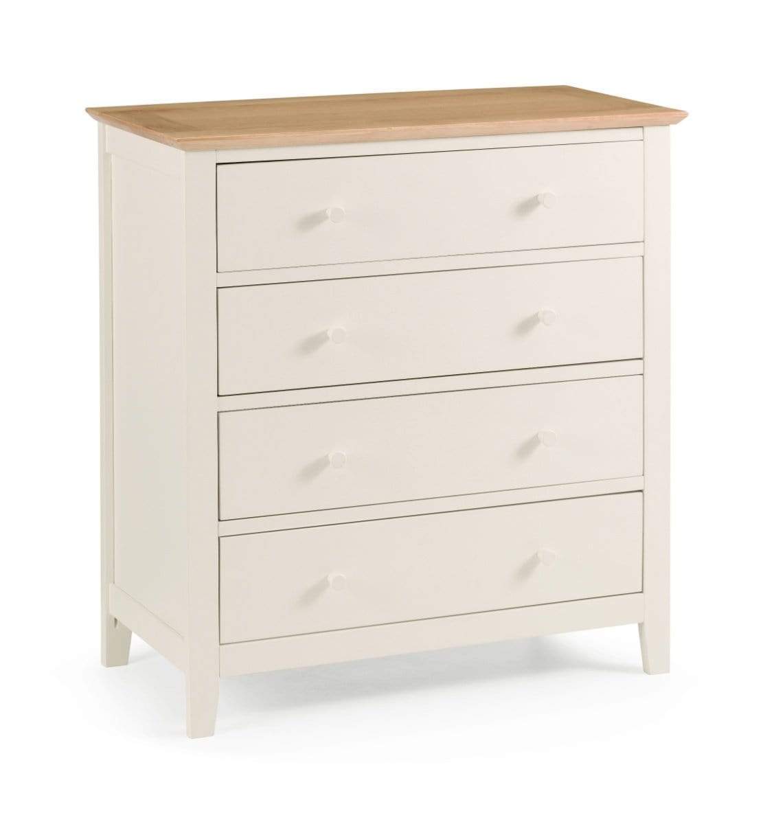 Julian Bowen Chest Of Drawers Salerno Shaker Ivory/Oak 4 Drawer Chest Bed Kings