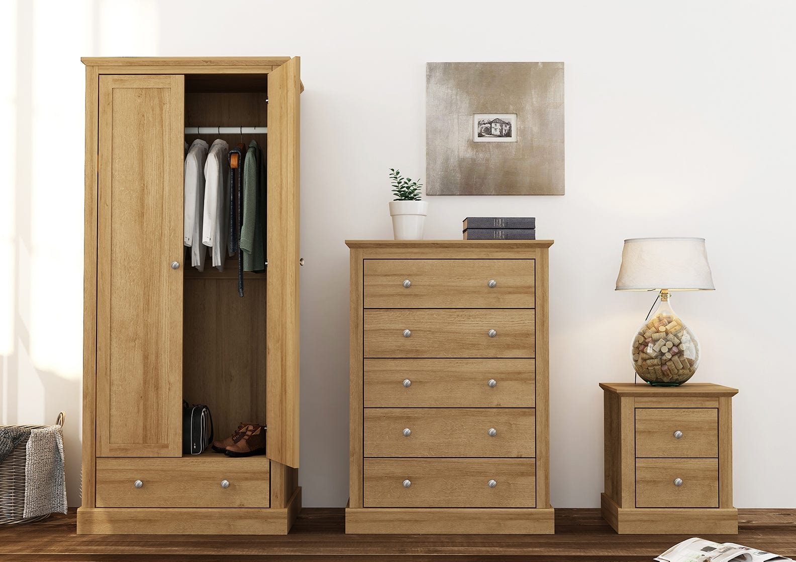 LPD Chest Of Drawers Devon 5 Drawer Chest Oak Bed Kings