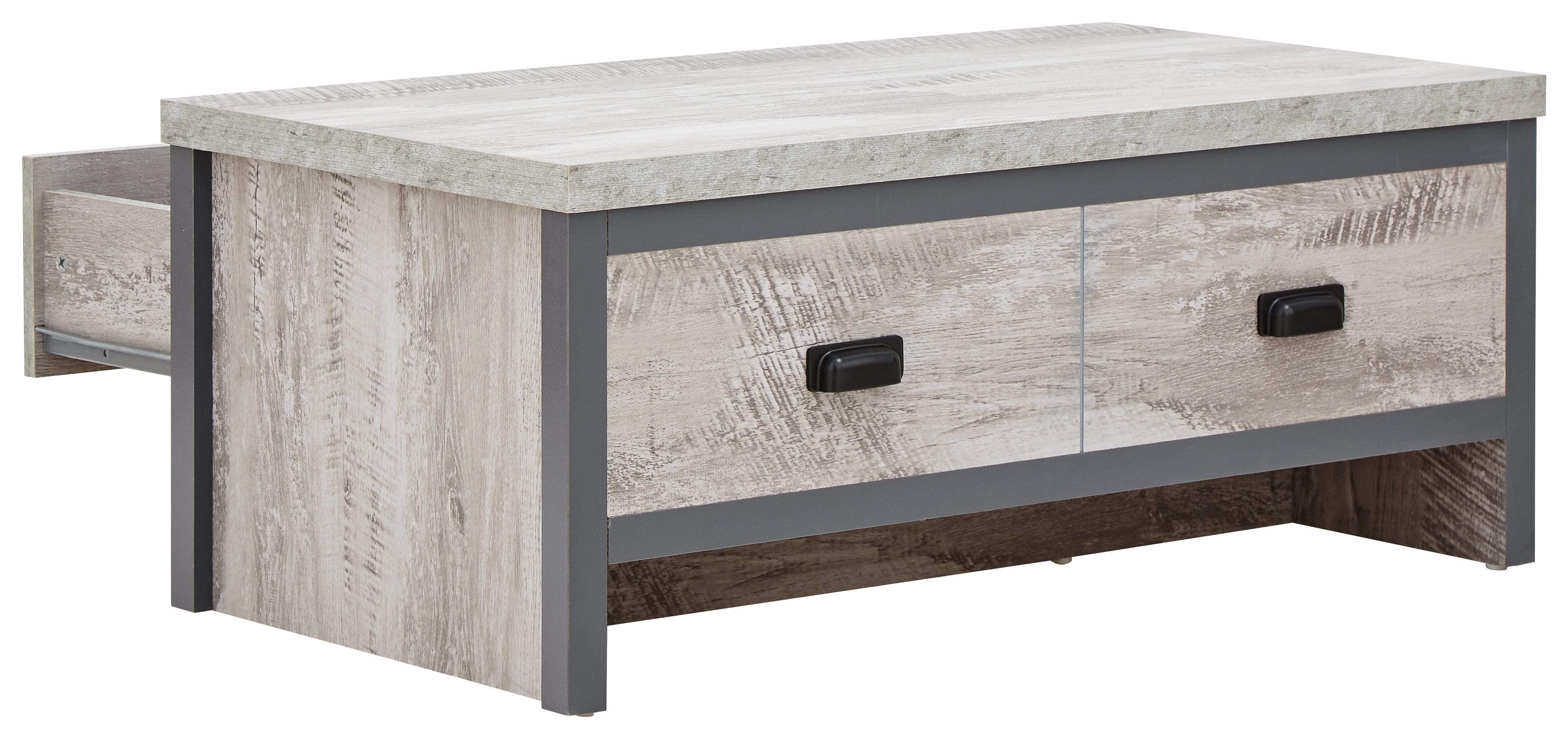 GFW Coffee Table Boston 2 Drawer Coffee Table Grey Bed Kings