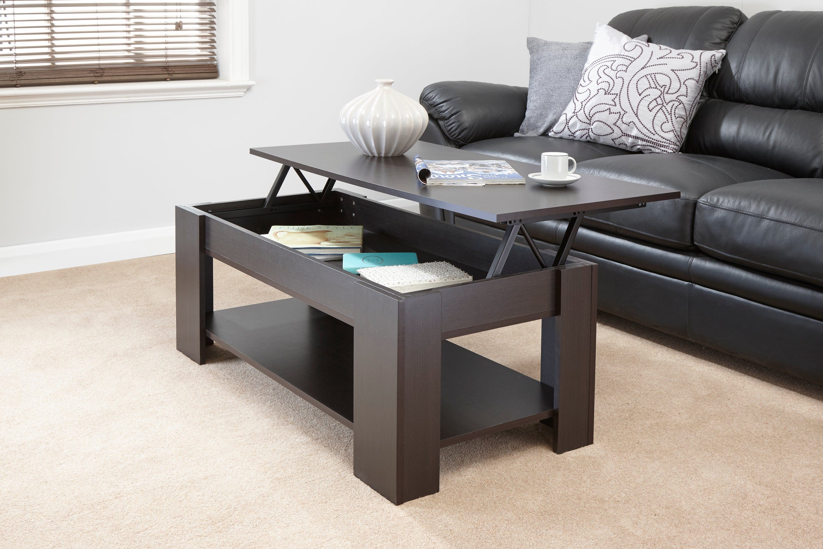 GFW Coffee Table Lift Up Coffee Table Espresso Bed Kings