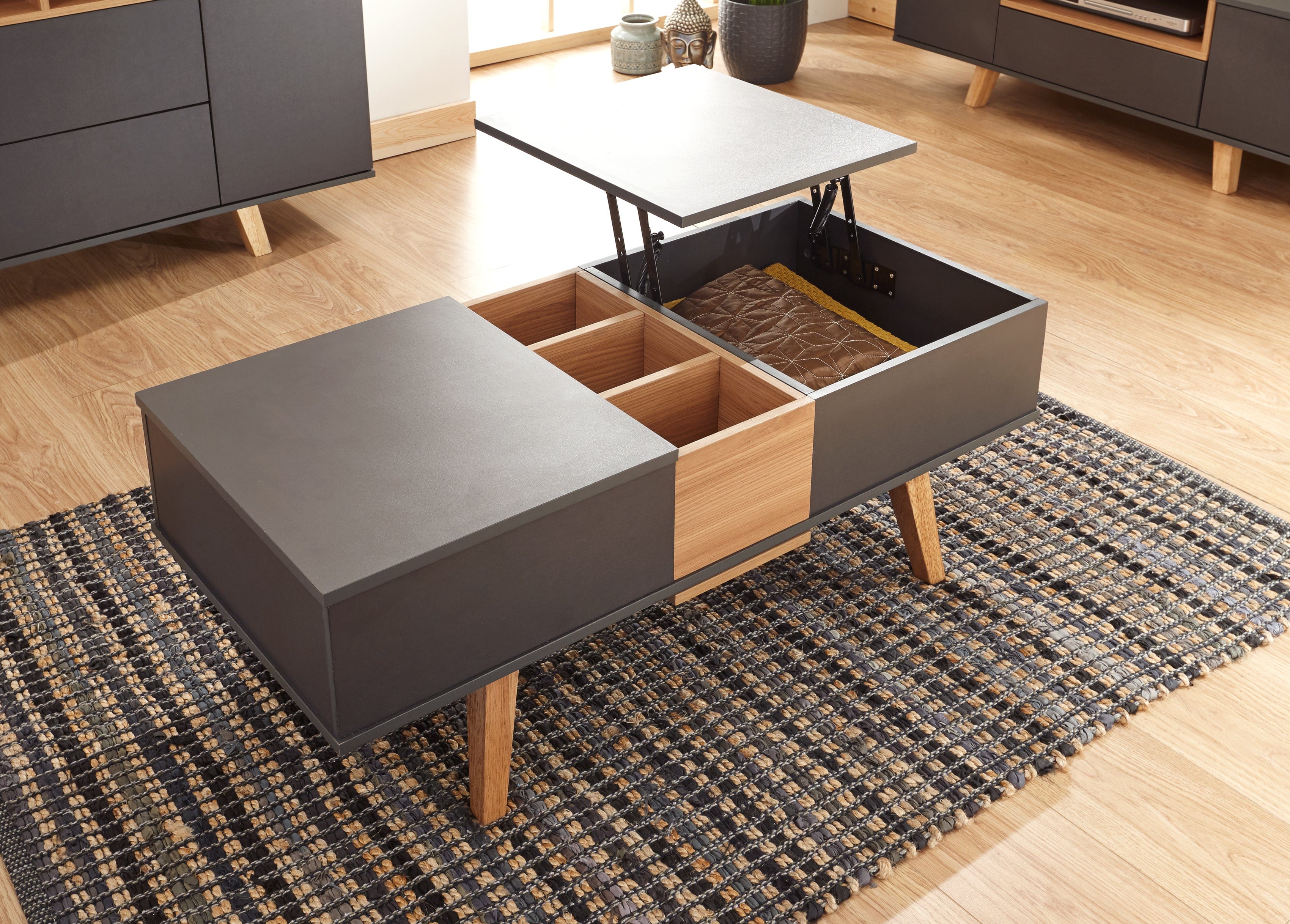 GFW Coffee Table Modena Double Lifting Coffee Table Bed Kings