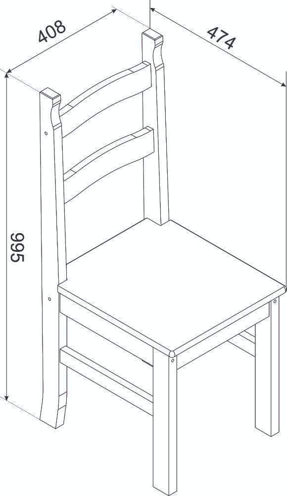 Core Products Dining Chairs Corona Grey - Solid Pine Chairs (Pair) - Grey Wax/Antique Waxed Pine Bed Kings