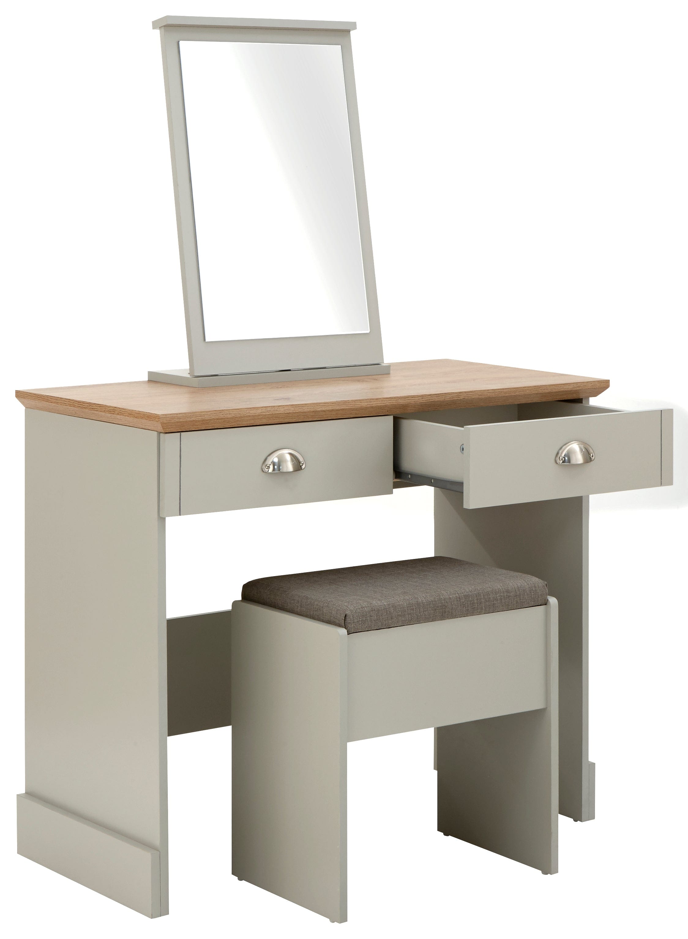 GFW Dressing Table Kendal Dressing Table With Stool Grey Bed Kings