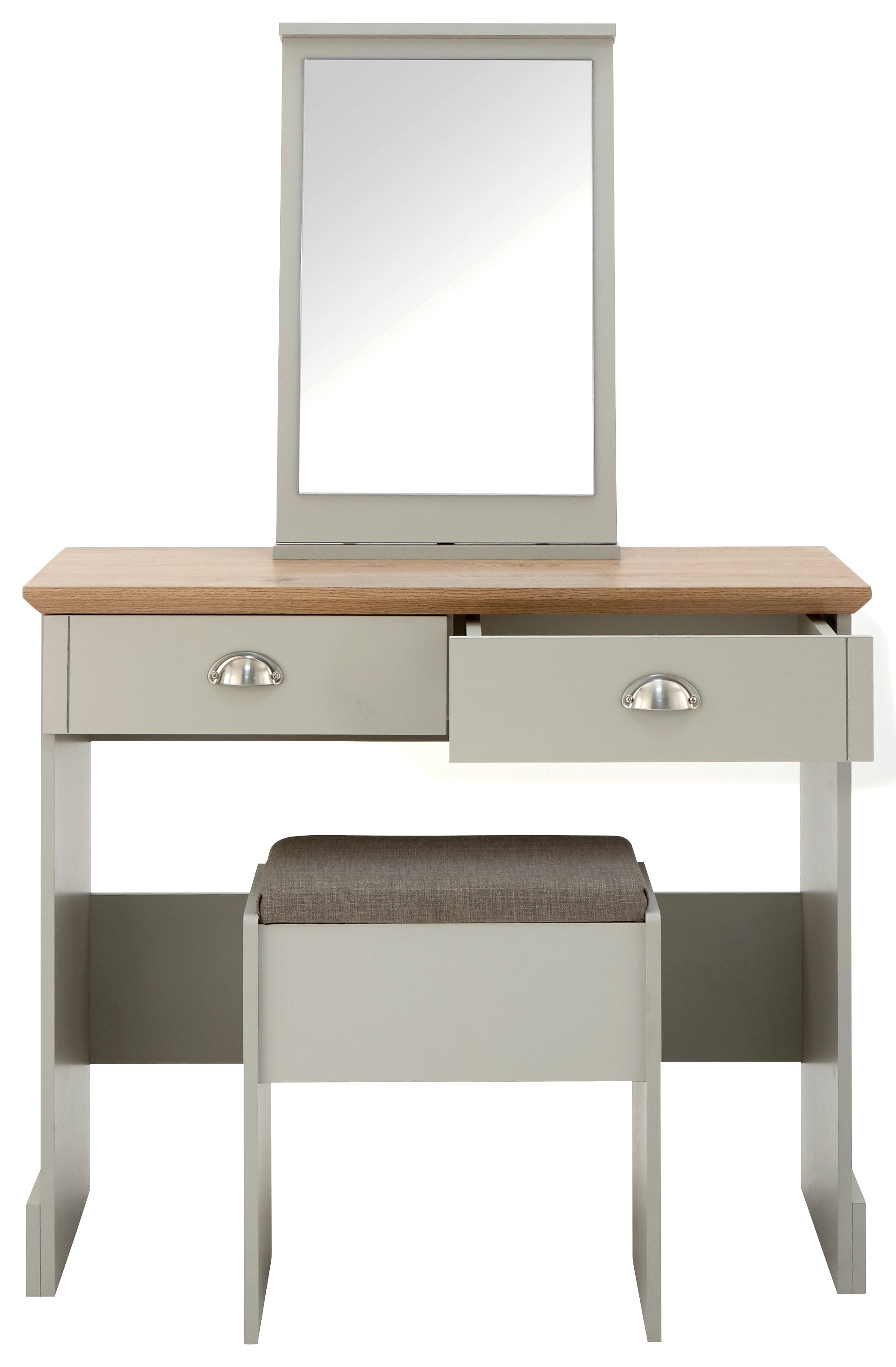 GFW Dressing Table Kendal Dressing Table With Stool Grey Bed Kings